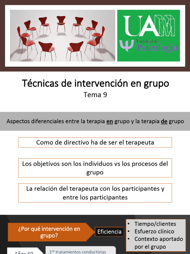 Técnicas de Intervención en Terapia Grupal | PDF | Planificación ...