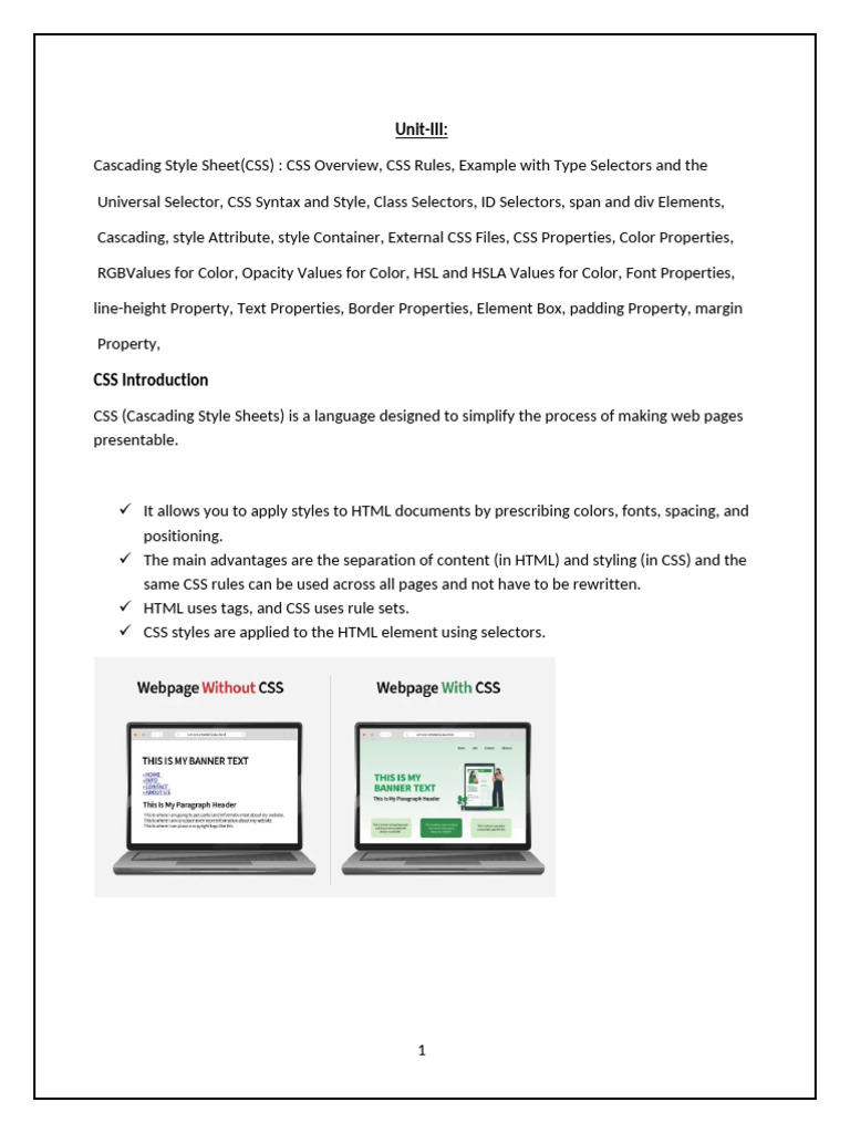 Bcom 2nd Unit Final Bca 3rd Unit | PDF | Html | Web Development