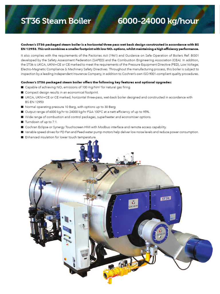 Cochran ST36 Steam Boiler Overview | PDF | Boiler | Energy Conversion