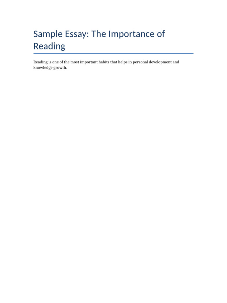 Sample Essay | PDF