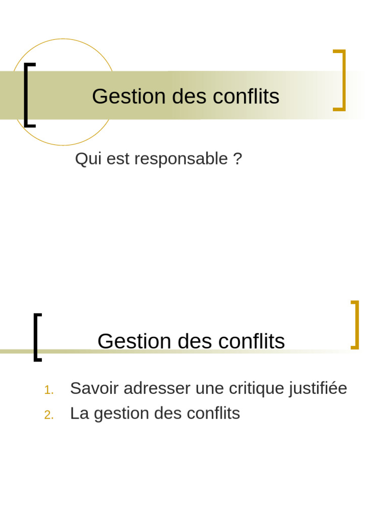 Gestion constructive des conflits | PDF | Résolution de conflit ...