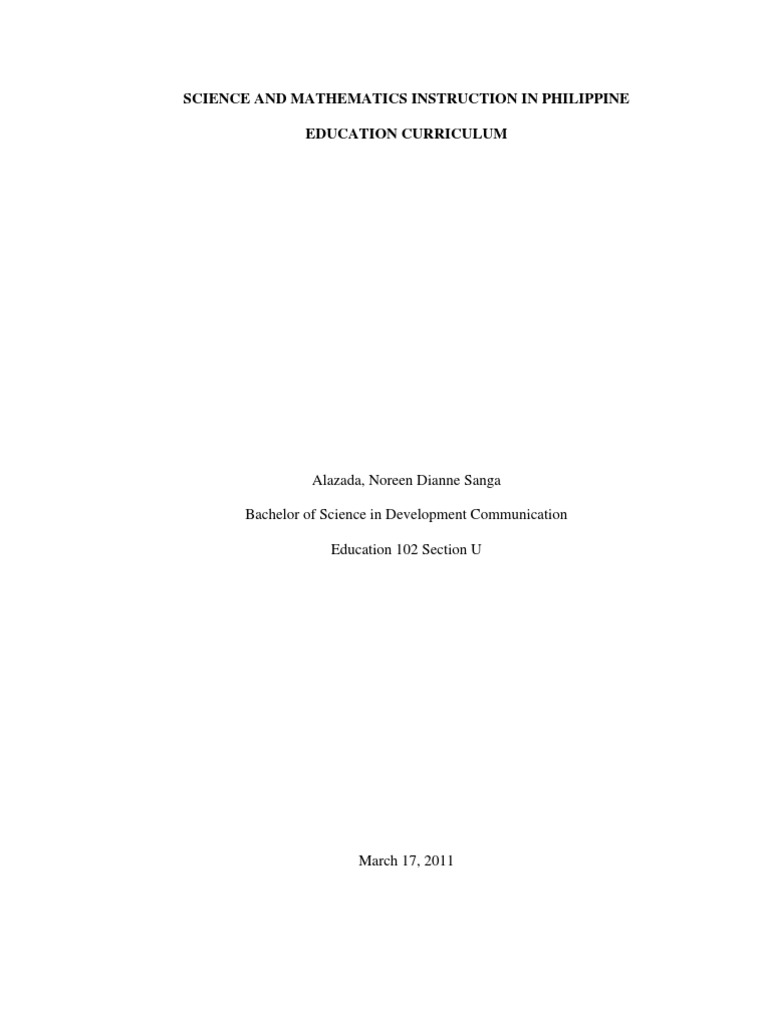 Science and Mathematics Instruction | PDF | Science | Integer