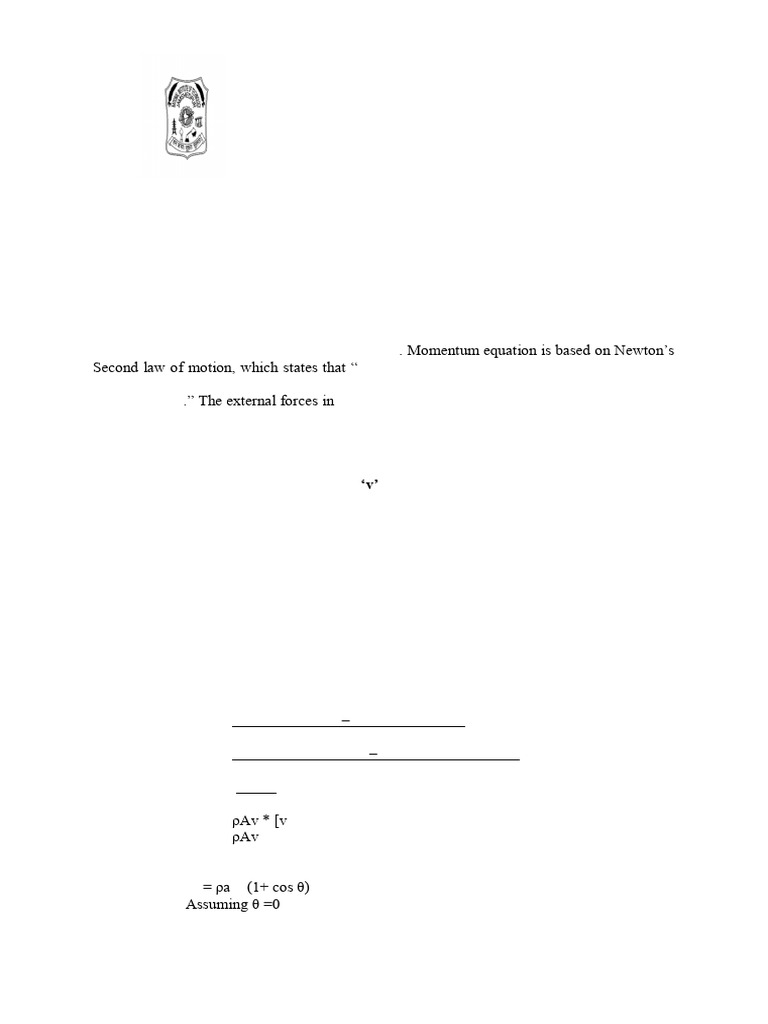 Impact of Jet on Vane Forces | PDF | Force | Momentum