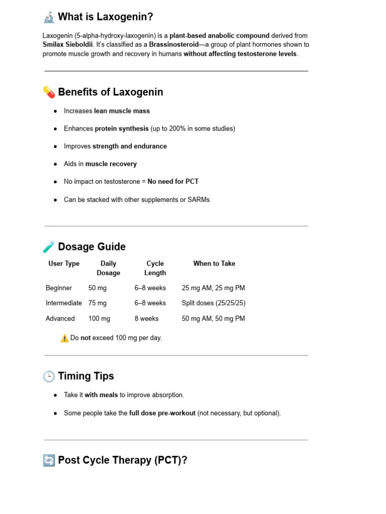 Laxogenin: Benefits, Dosage, and Tips | PDF