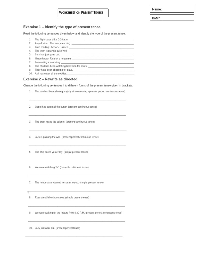 Present Tense Identification Worksheet | PDF | Chess Openings | Chess