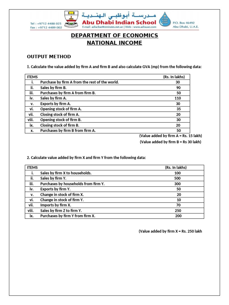 National Income Calculation Methods | PDF | Value Added | Intermediate ...