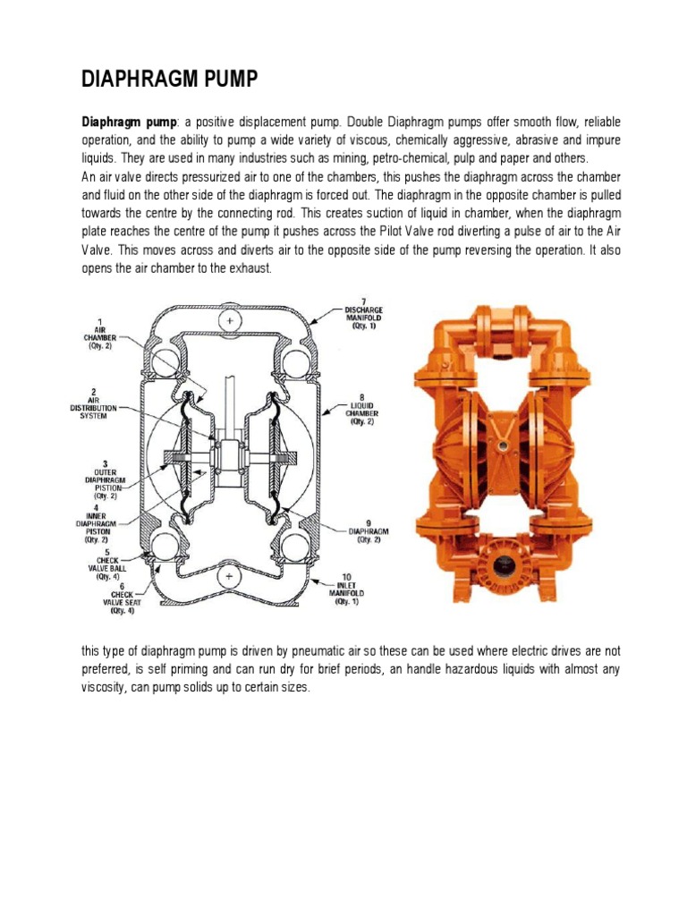 Double Diaphragm Pump Overview | PDF