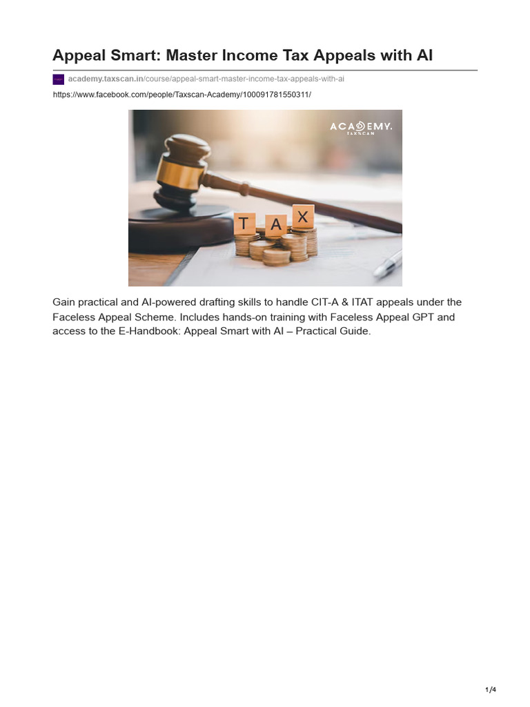 Master Income Tax Appeals with AI | PDF