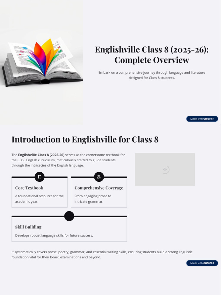Class 8 English Syllabus Overview | PDF