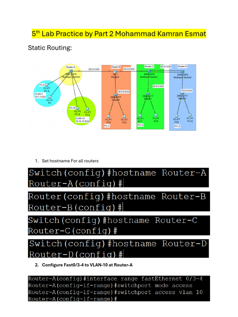 Static Routing Lab Practice Guide | PDF