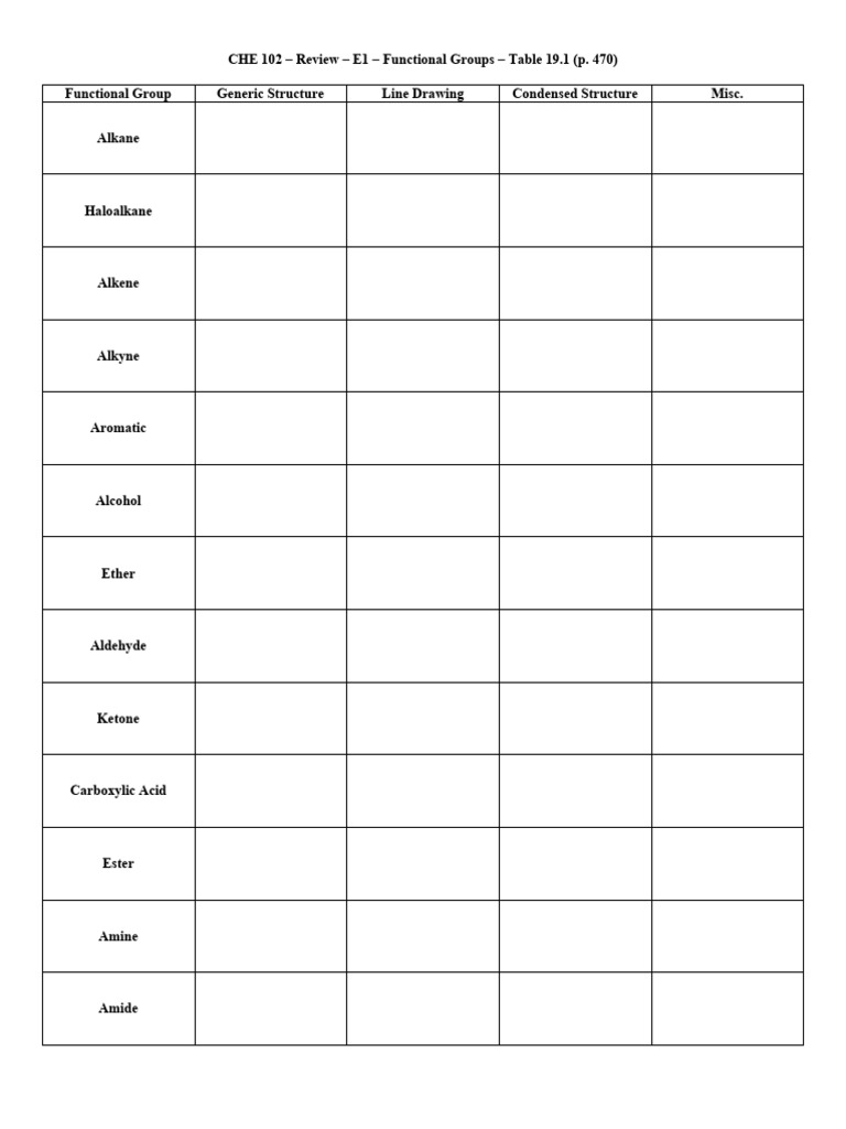 E1 Functional Groups SG | PDF