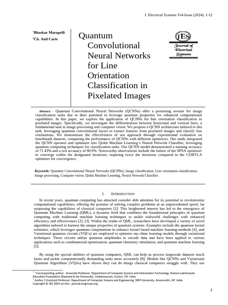Quantum CNNs for Line Orientation Classification | PDF | Mathematical ...