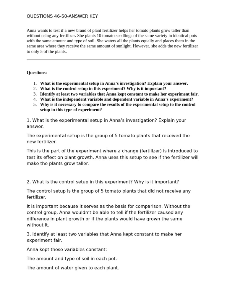 Fertilizer Impact on Tomato Growth Experiment | PDF | Experiment | Plants