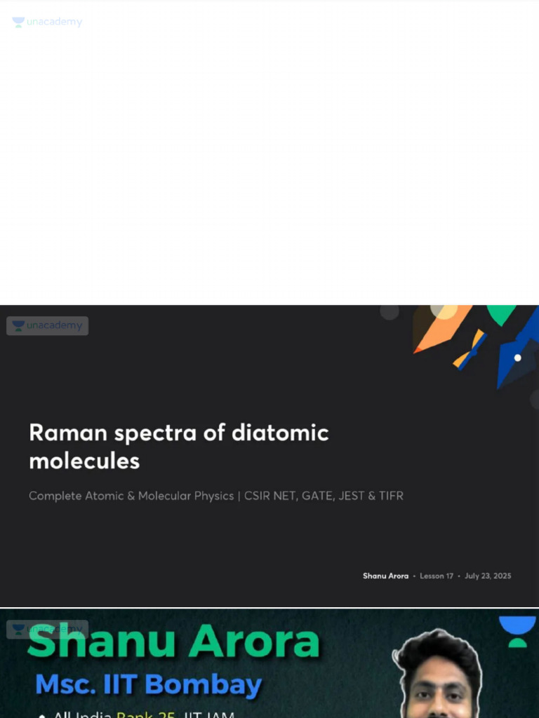 Raman Spectra of Diatomic Molecules With Anno | PDF