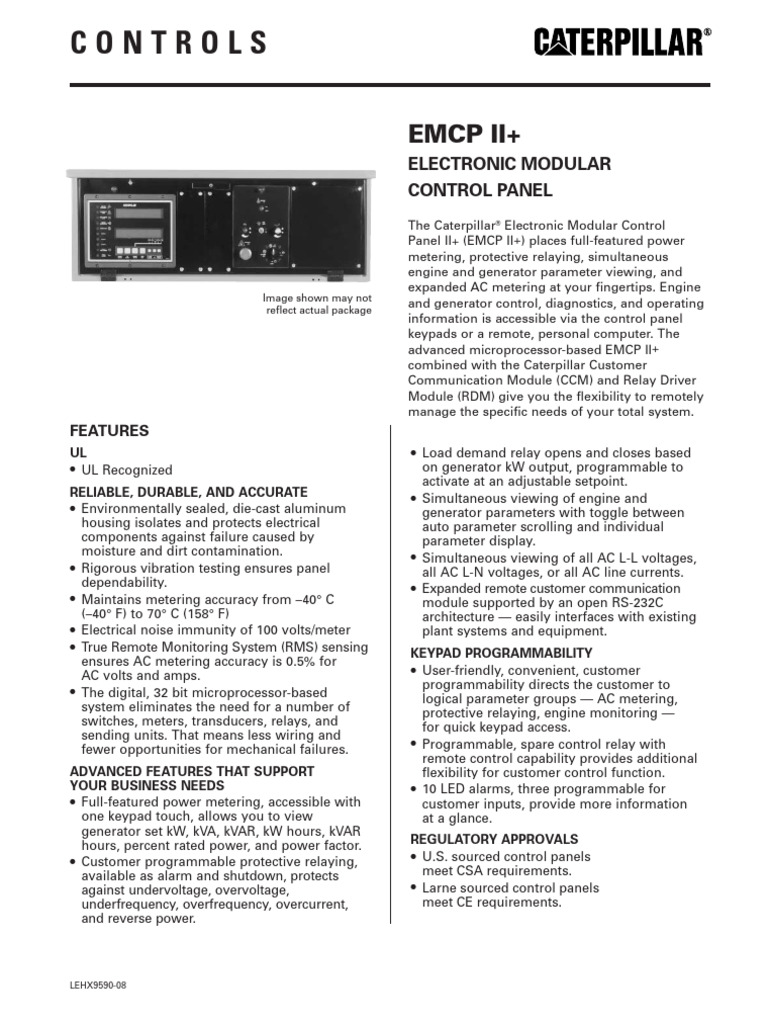 Caterpillar EMCP II+ Control Panel Overview | PDF | Relay | Alternating ...