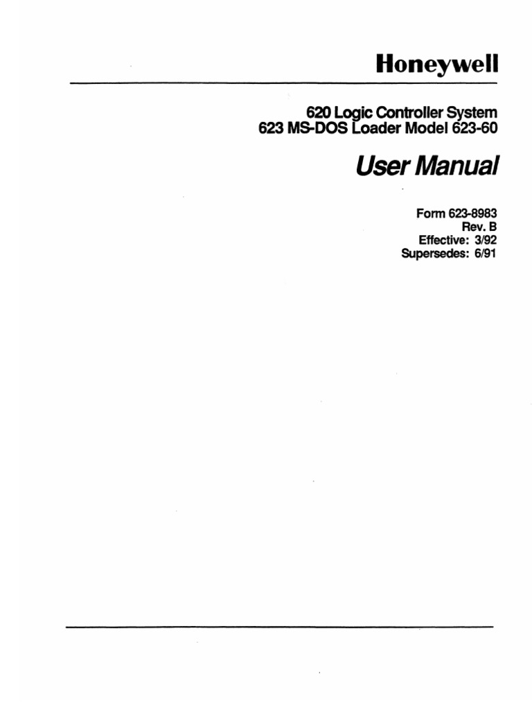 620 Logic Controller System 623 MS-DOS Loader Model 623-60 U | PDF