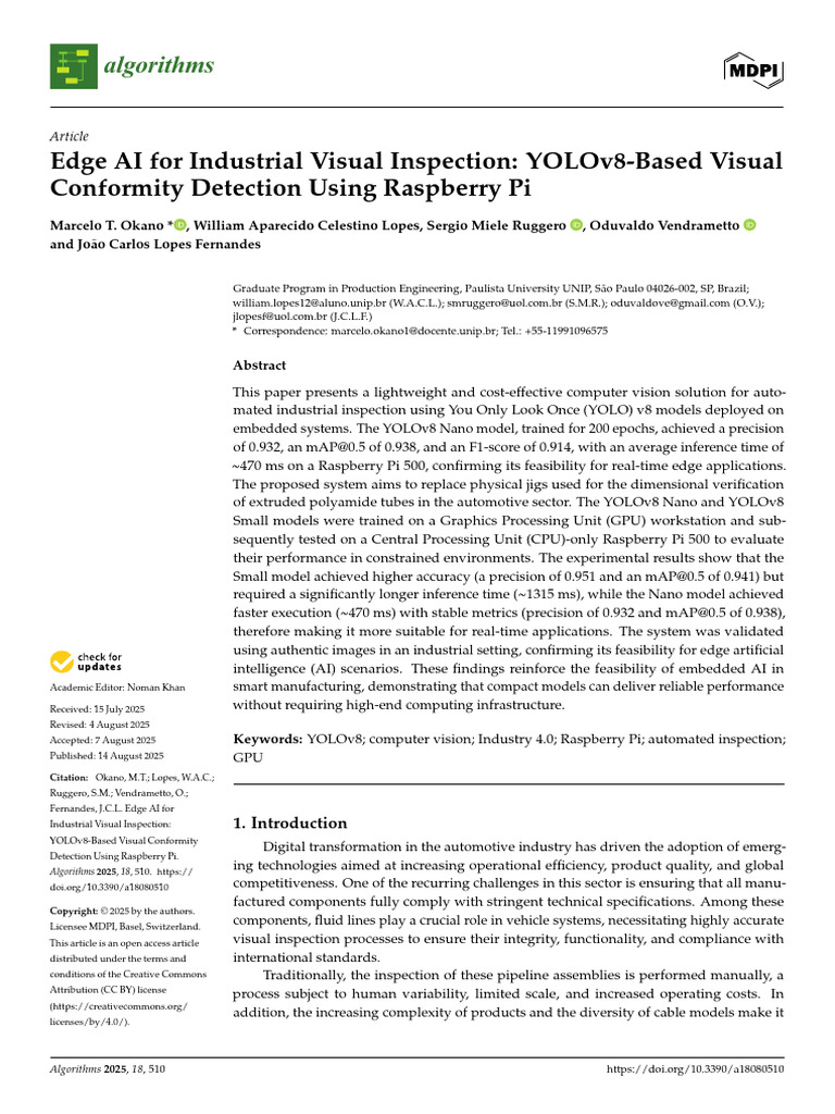 algorithms-18-00510 | PDF | Computer Vision | Deep Learning