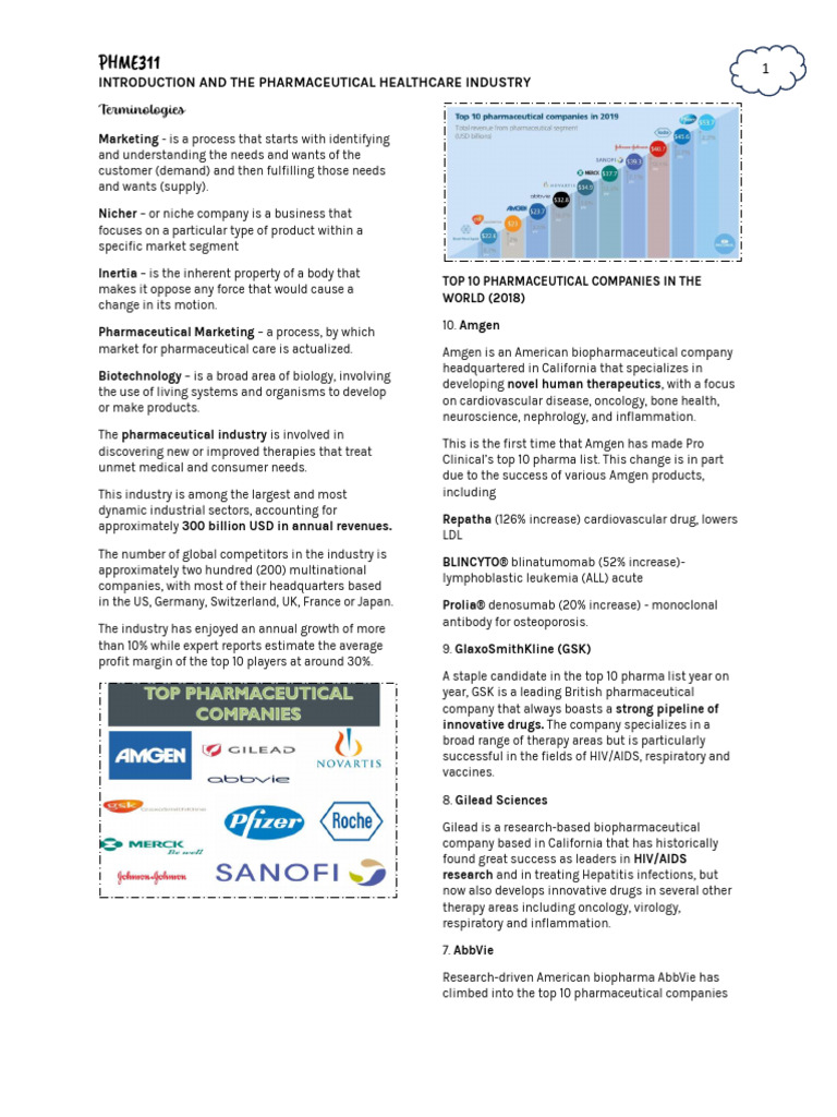 Introduction to the Pharmaceutical Industry | PDF | Medicine | Clinical ...