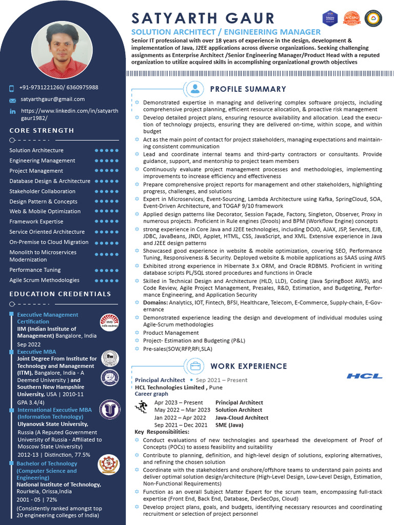 Resume SatyarthGaur 2024 | PDF | Java (Programming Language) | Project ...