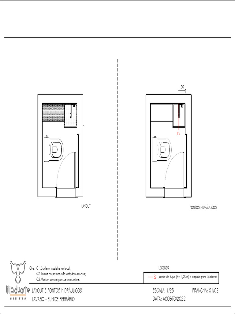 Layout e Pontos Hidráulicos do Lavabo | PDF
