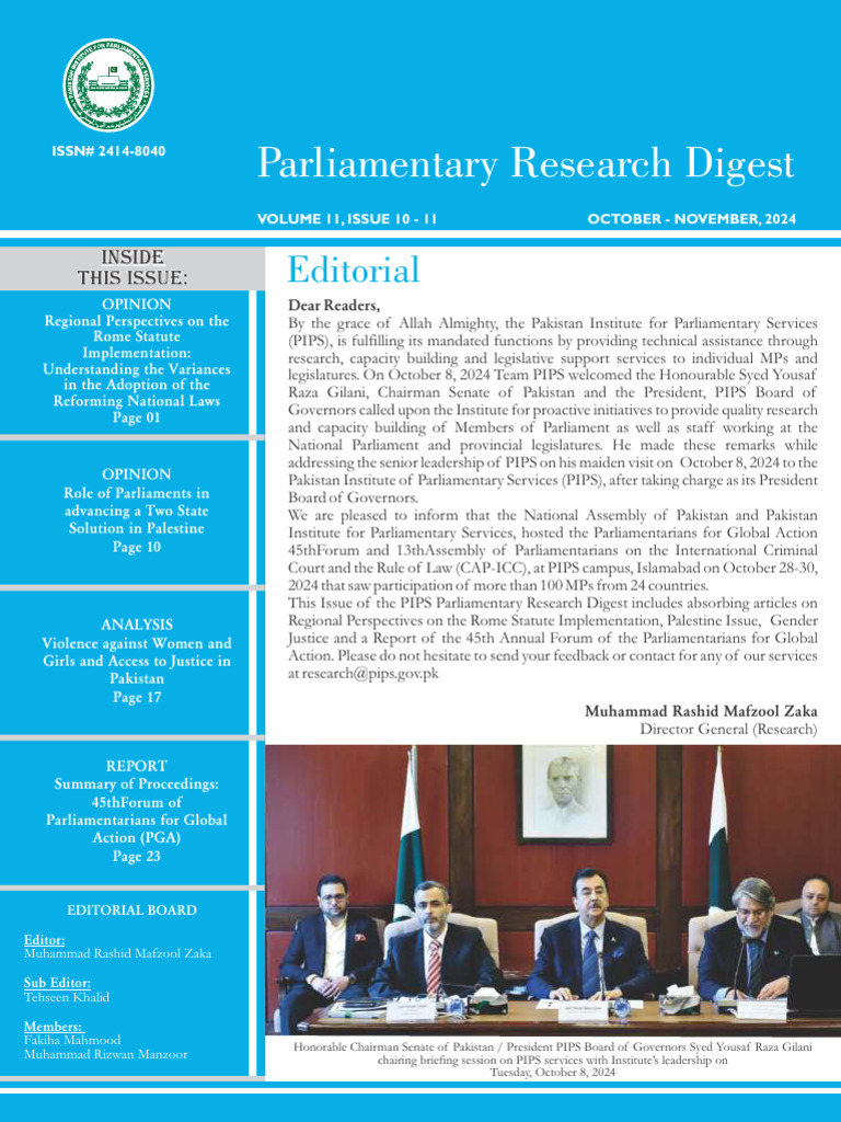 Parliamentary Research Digest: Editorial | PDF | Member Of Parliament ...