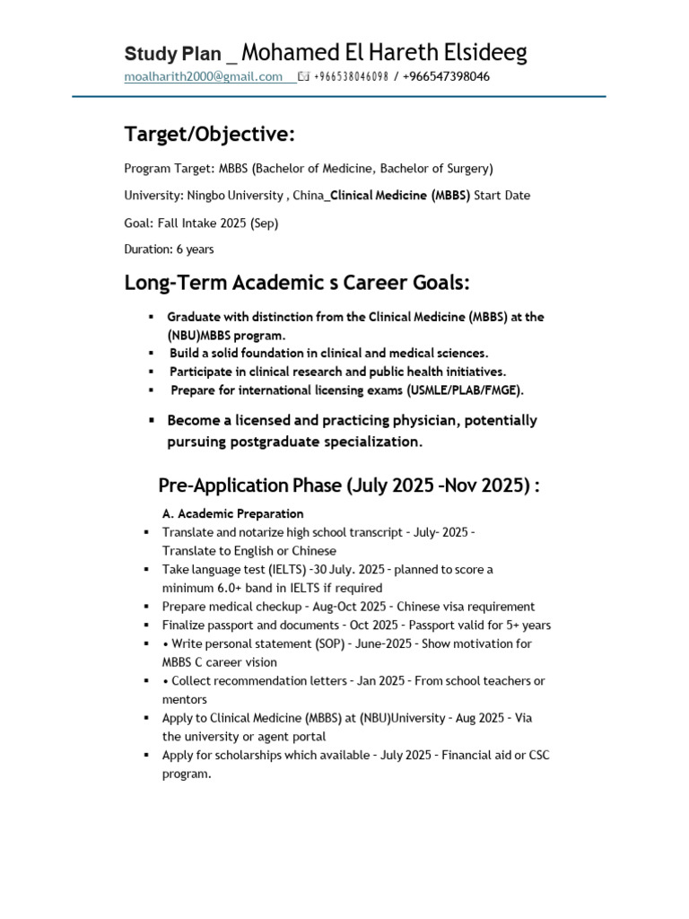 NBU MBBS Study Plan Overview | PDF | Medicine | Health Care