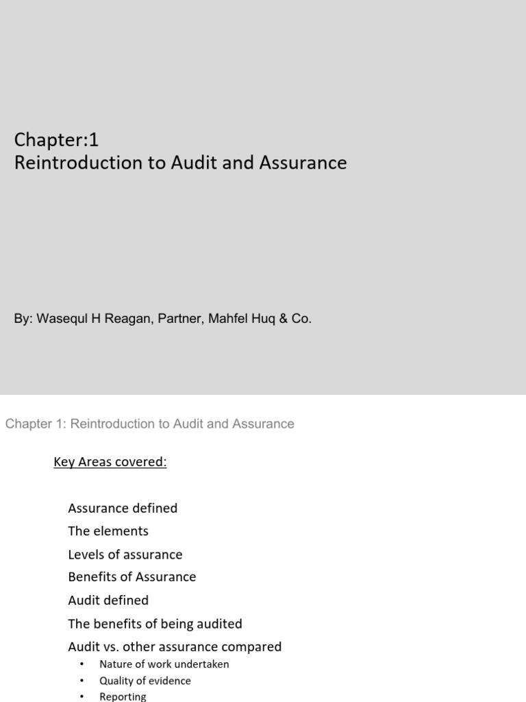 Audit and Assurance Overview Guide | PDF | Audit | Auditor's Report