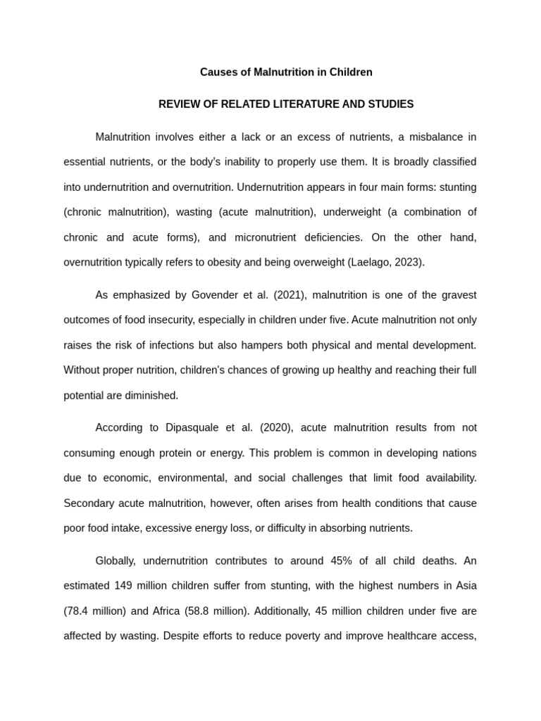 Causes of Child Malnutrition | PDF | Malnutrition | Medical Specialties