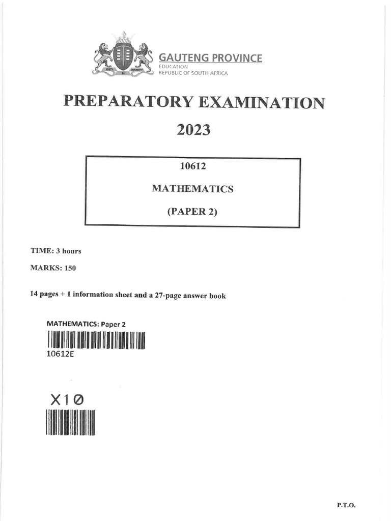 Sept 2023 Gauteng Maths P2 (ENG) | PDF