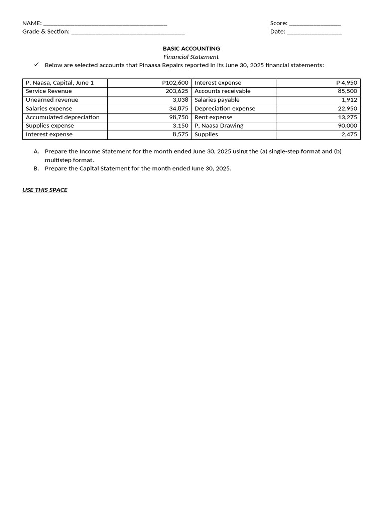 Income Statement for June 2025 | PDF | Expense | Revenue