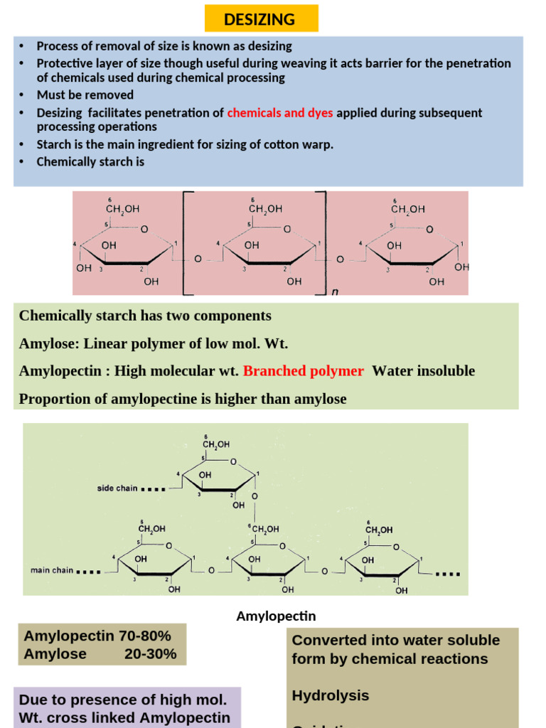 Desizing Methods for Cotton Starch Removal | PDF | Starch | Hydrolysis