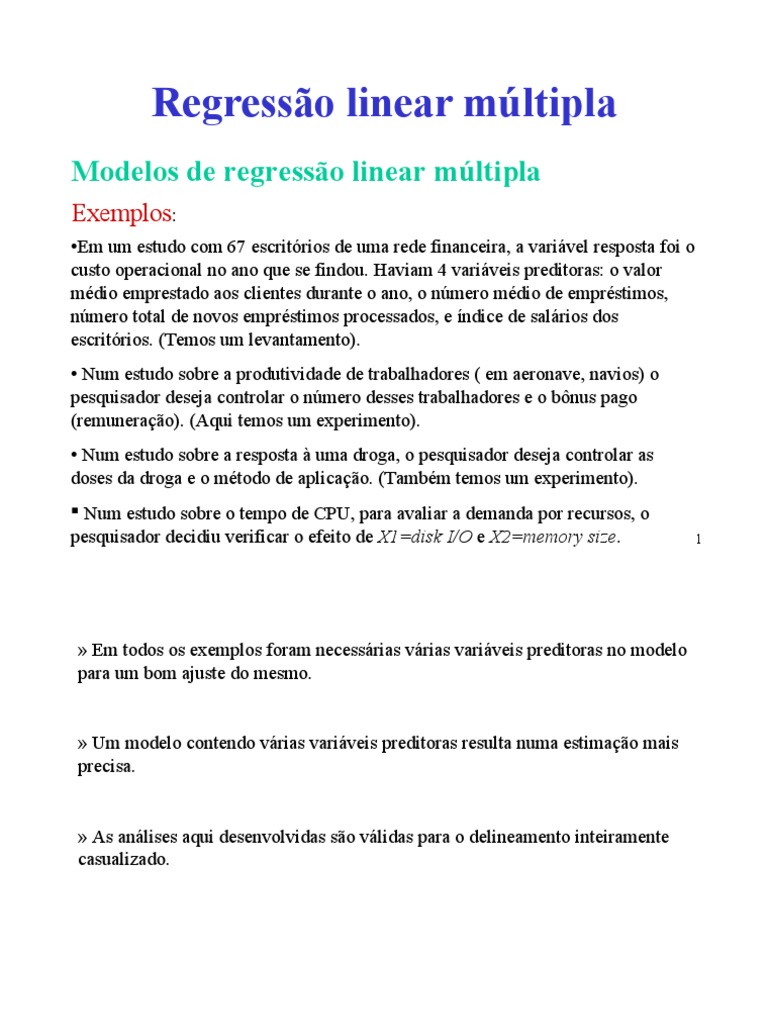 Regressao Linear Multipla | PDF