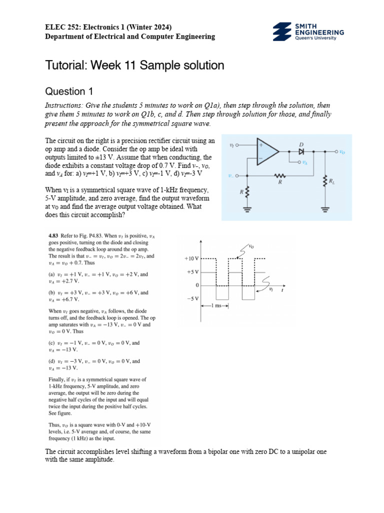 Precision Rectifier Circuit Analysis | PDF | Amplifier | Operational ...