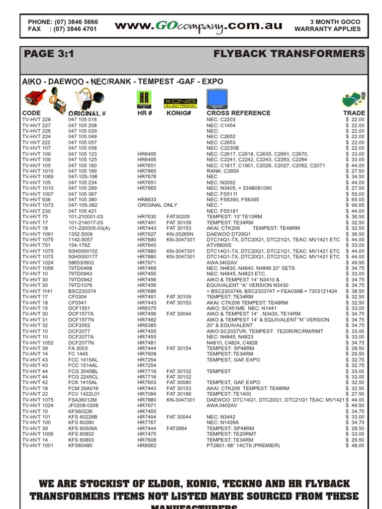 E H T Equivalents Pdf Electronic Engineering Manufactured Goods