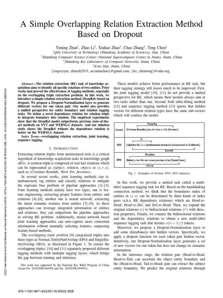 A Simple Overlapping Relation Extraction Method Based On Dropout | PDF ...
