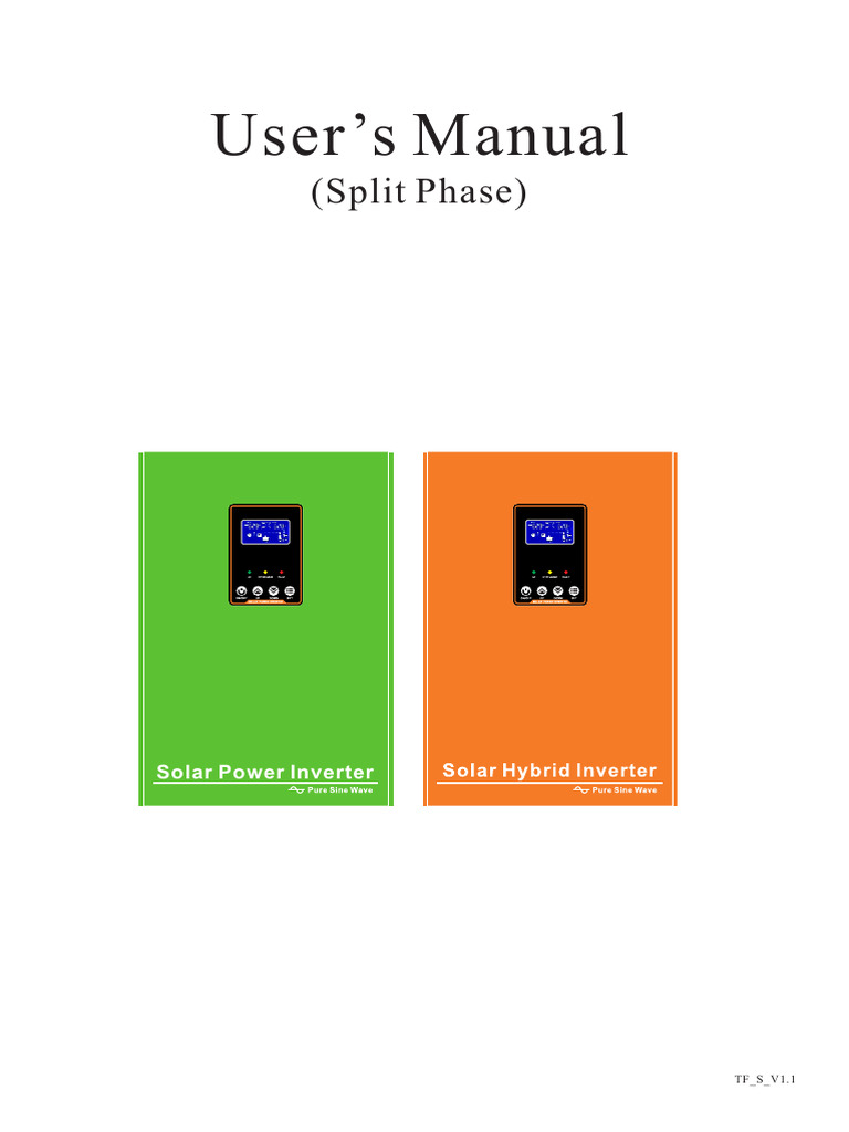 Split Phase Inverter User Manual | PDF | Power Inverter | Direct Current