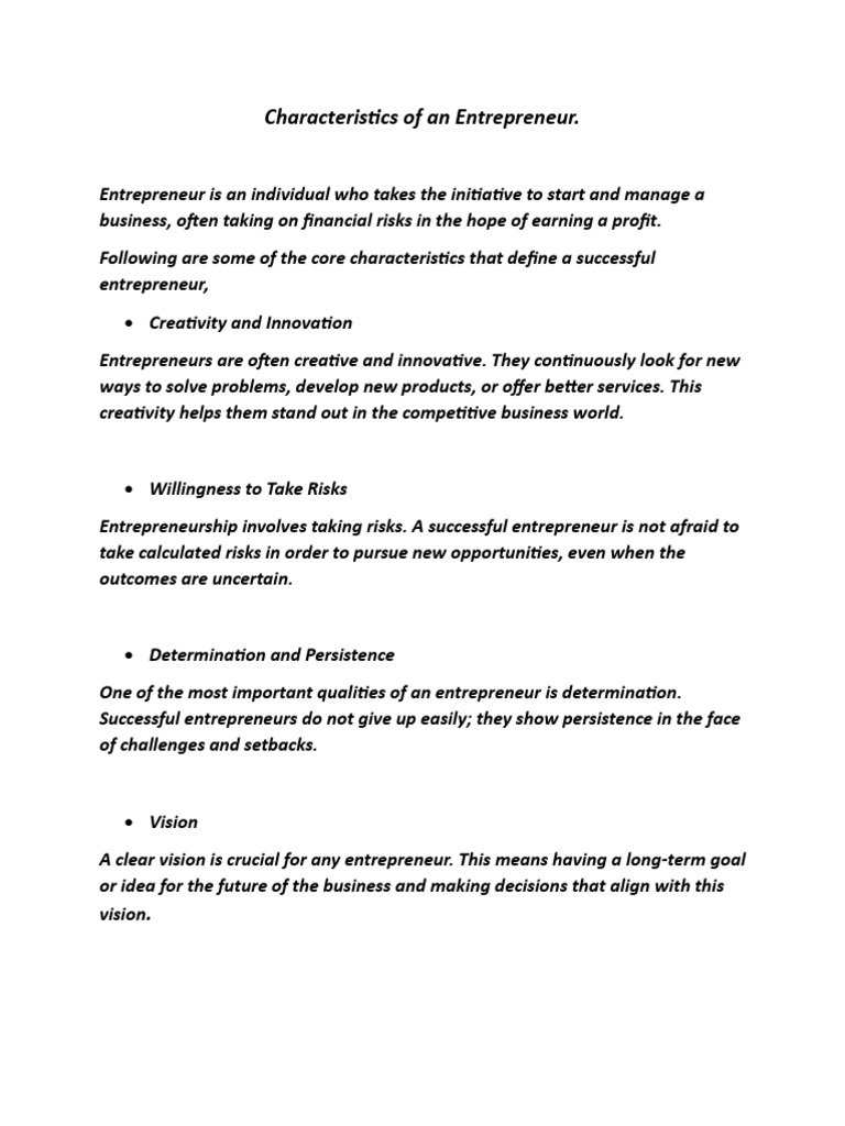 Key Traits of Successful Entrepreneurs | PDF