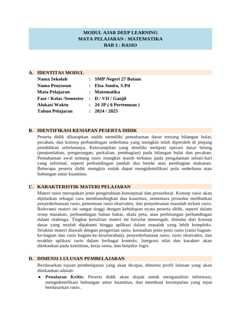 Materi Rasio untuk Kelas 7 SMP | PDF
