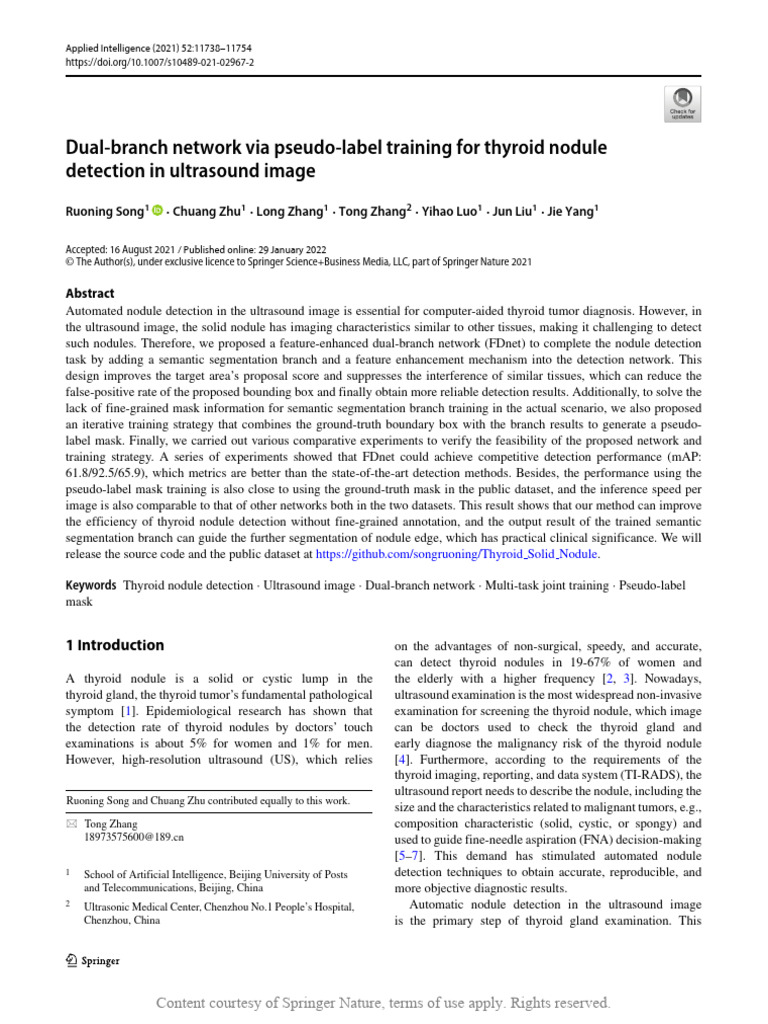 FDnet for Thyroid Nodule Detection | PDF | Image Segmentation | Deep ...