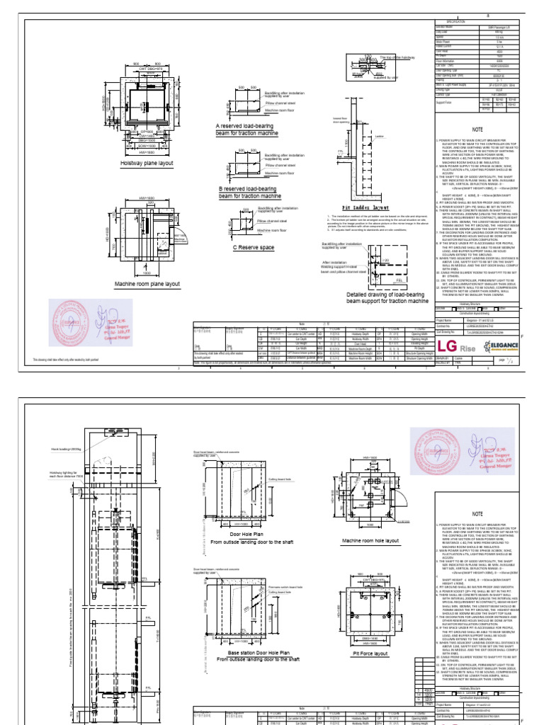 Elevator Installation Specifications Guide | PDF | Elevator ...