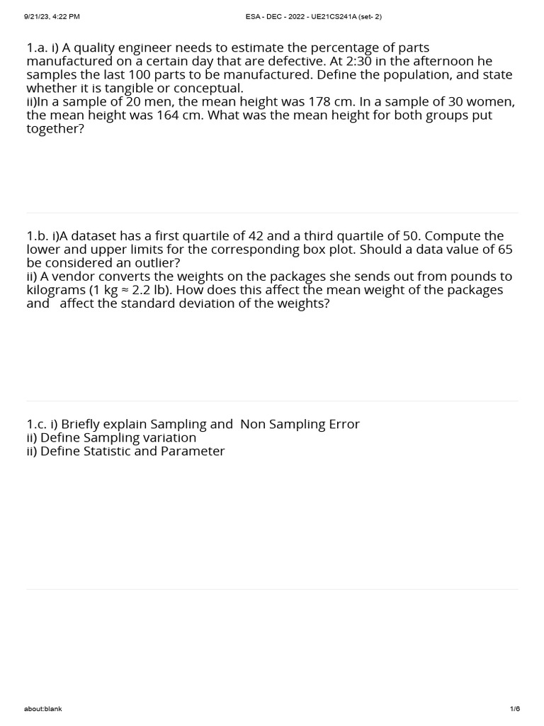 Statistical Analysis and Confidence Intervals | PDF | Statistical ...