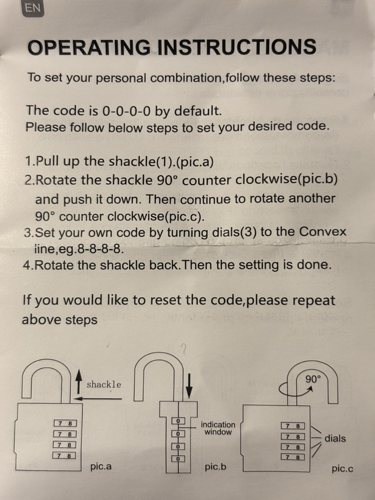 Padlock Instructions | PDF