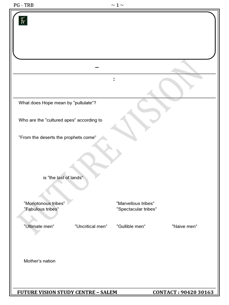 PG-TRB English Full Test Overview | PDF