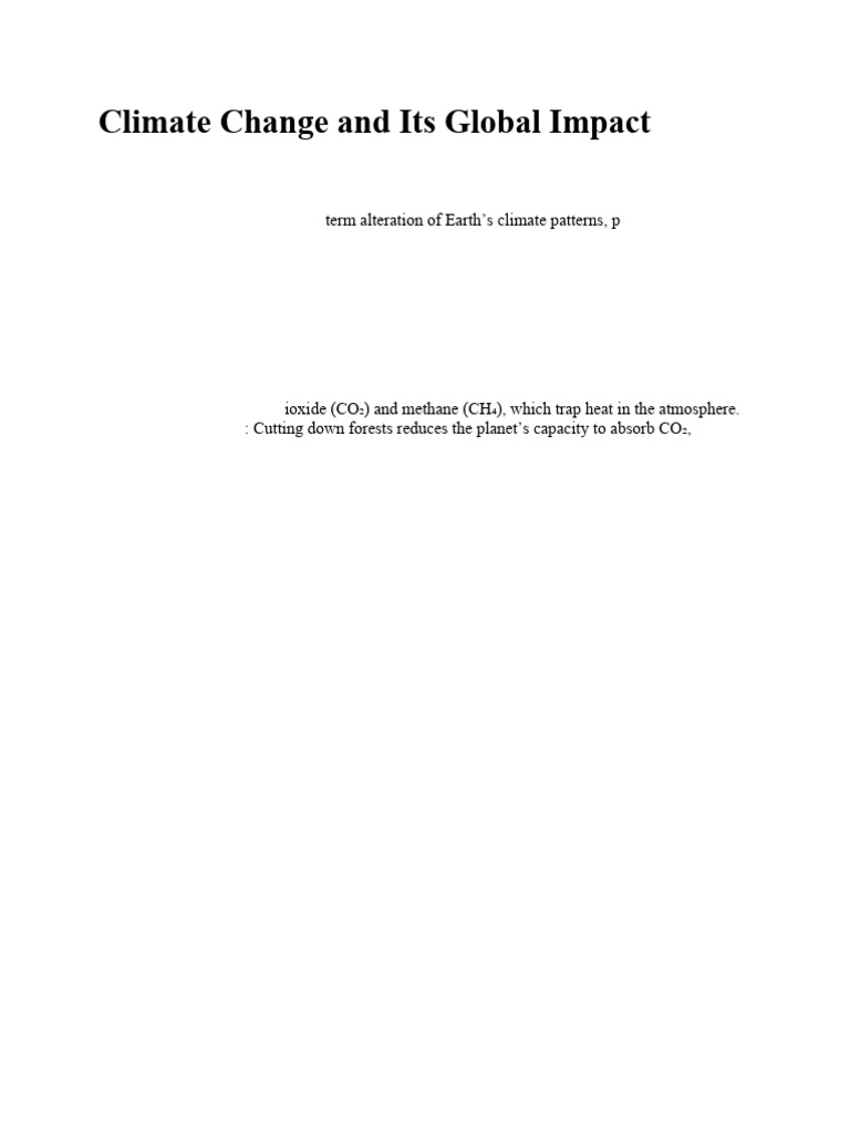Global Climate Change Impact Overview | PDF | Climate Change ...