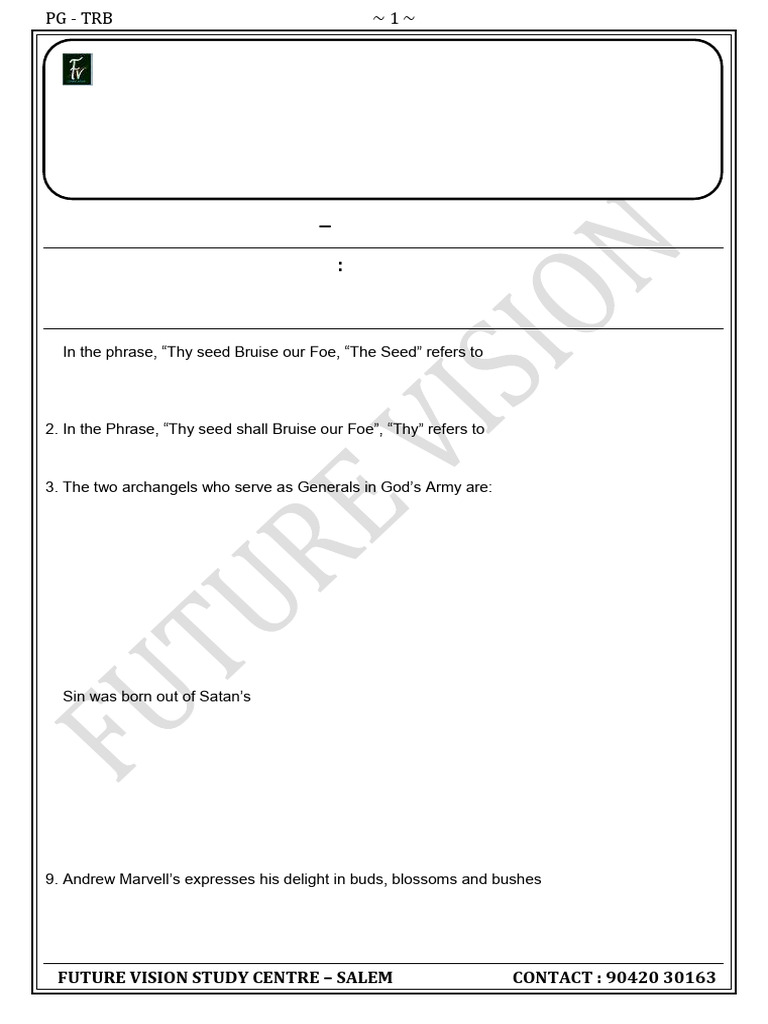 PG TRB English Unit II Full Test | PDF | Gulliver's Travels