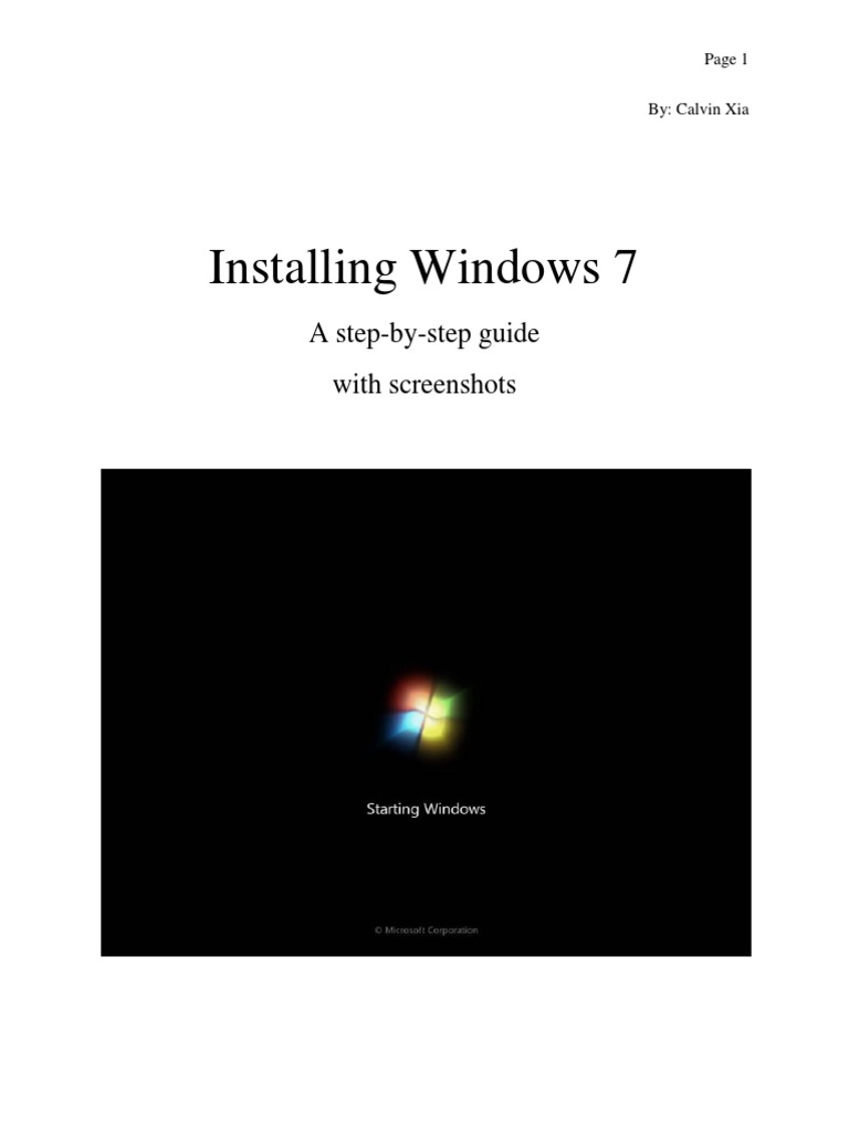 Step-by-Step Windows 7 Installation Guide | PDF | 64 Bit Computing ...