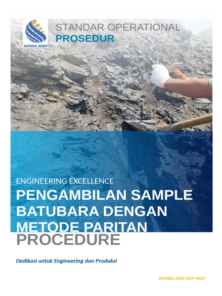 SOP Pengambilan Sampel Batubara Paritan | PDF