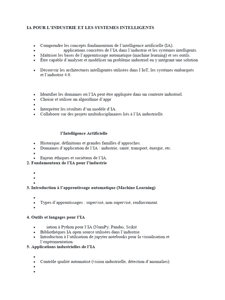 IA et Systèmes Intelligents en Industrie | PDF | Intelligence ...