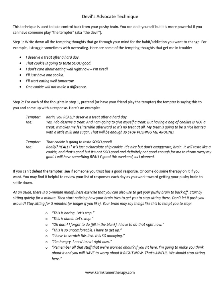 Mastering the Devil's Advocate Technique | PDF