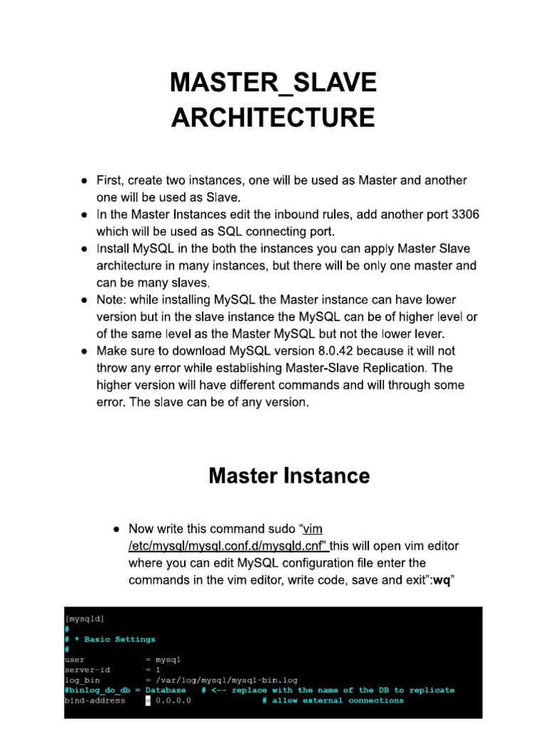 Master Slave Sop | PDF